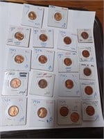 Lot of Wheat Pennies and Regular Pennies 1950s-