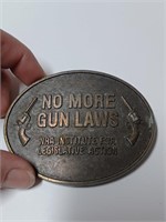 No More Gun Laws Belt Buckle