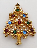 Eisenberg ICE gold tone tree brooch as is