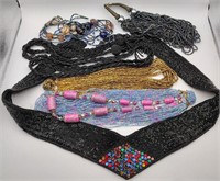 Lot of microbead necklaces belt