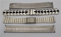Lot 4 silver tone watch bands