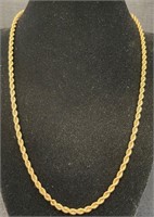 GORGEOUS HEAVY 10K GOLD ROLLED CHAIN NECKLACE