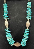 OUTSTANDING TURQUOISE & STERLING NECKLACE