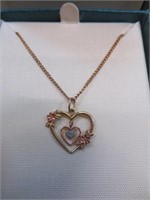 Vintage Kelly Waters Heart Pendant on 10K Gold