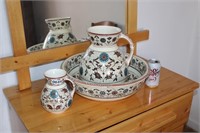HANDPAINTED WATER PITCHER & BOWL