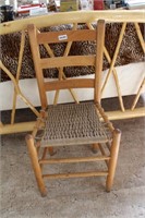 WOODEN CHAIR WITH WOOVEN SEAT