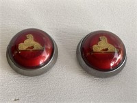 2 x Red Holden Horn Buttons