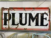 Original Enamel PLUME Sign