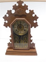 Ingraham Oak Case 8 Day Clock "Lily" Mantel Chime