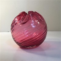 CRANBERRY GLASS ROSE BOWL