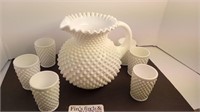 MID-CENTURY "SOUTHERN SOIRRE" HOBNAIL DRINK SET.