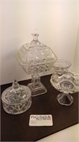 EARLY MID-CENTURY CANDY DISH CRYSTAL SET.