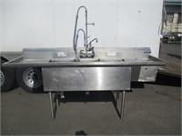 S/S Bay Sink w/ Drying Boards & Faucet 87"