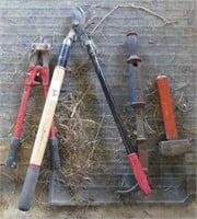 PRUNERS, BOLT CUTTERS, NAIL PULLER, SLEDGE