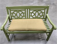 Green Painted Wooden Bench