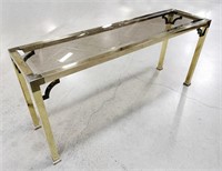 Glass Topped Brass Sofa Table
