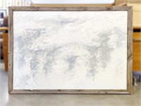 Large Gray & White Abstract Paining