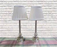 Pair of Small Glass Table Lamps
