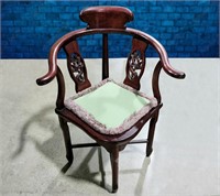 Asian Hardwood Corner Chair