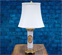 Ceramic Cylindrical Table Lamp with Shade