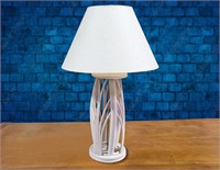 Bamboo Style Table Lamp with Shade