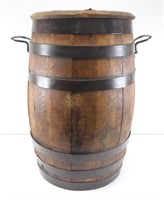 18"H x 11"D Wood Beer Whiskey Keg Barrel with Lid