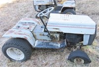 White lawn tractor, no deck or seat