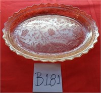 F - VINTAGE EMBOSSED GLASS DISH (B181)