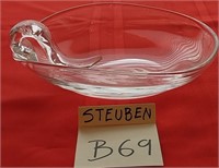 F - STEUBEN GLASS BOWL 4X9" (B69)