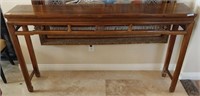 F - CONSOLE TABLE W/ CARVED DETAILS 36X13X66"