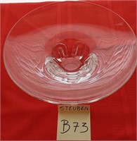F - STEUBEN GLASS BOWL 4X13" (B73)