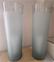F - PAIR OF MARINA GLASS TABLE LAMPS (A5)