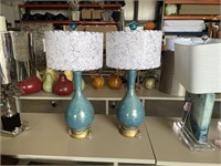 (2) Blue Lamps