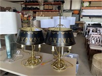 (2) Metal Gold Colored Lamps