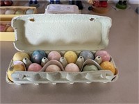 (12) Genuine Alabaster Hand Carved Eggs