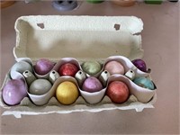 (12) Genuine Alabaster Hand Carved Eggs