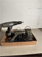 Older Drill & Charger, Air Powered Nail Gun