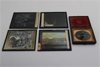 Antiques 1800s Lovley Woman Tintype, Glass Slides