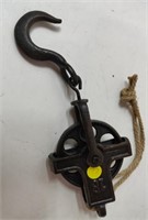 CAST IRON PULLEY  # 18  w/ SMALL ROPE