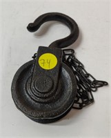 CAST IRON PULLEY w/ CHAIN