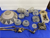 Group of Glass Lamp Parts & More