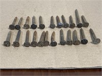 (23) Numbered Railroad Nails or Telegraph Poles