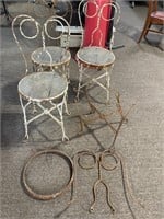 (4) Vintage Twisted Iron Patio Chairs