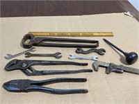 Group of Vintage Wrenches Pliers Nail Puller