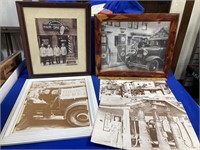 Vintage Photo Prints-Gas Station Barber Shop etc