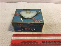 Vintage brass enameled trinket box