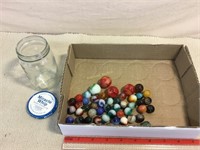 Vintage glass marbles and shooters