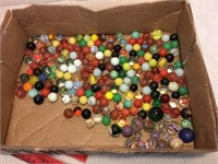 Vintage marbles - unusual ones in the corner