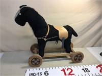 Vintage ride on wooden and cloth horse