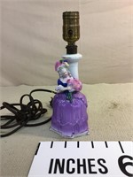 Ceramic Victorian lady figure lamp made in